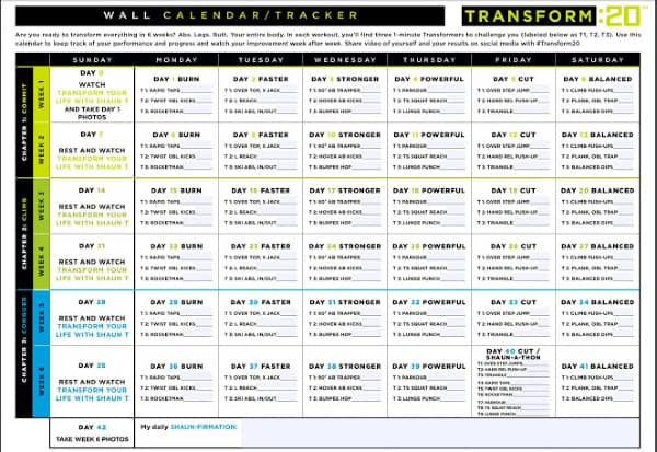 transform 20 workout pdf calendar